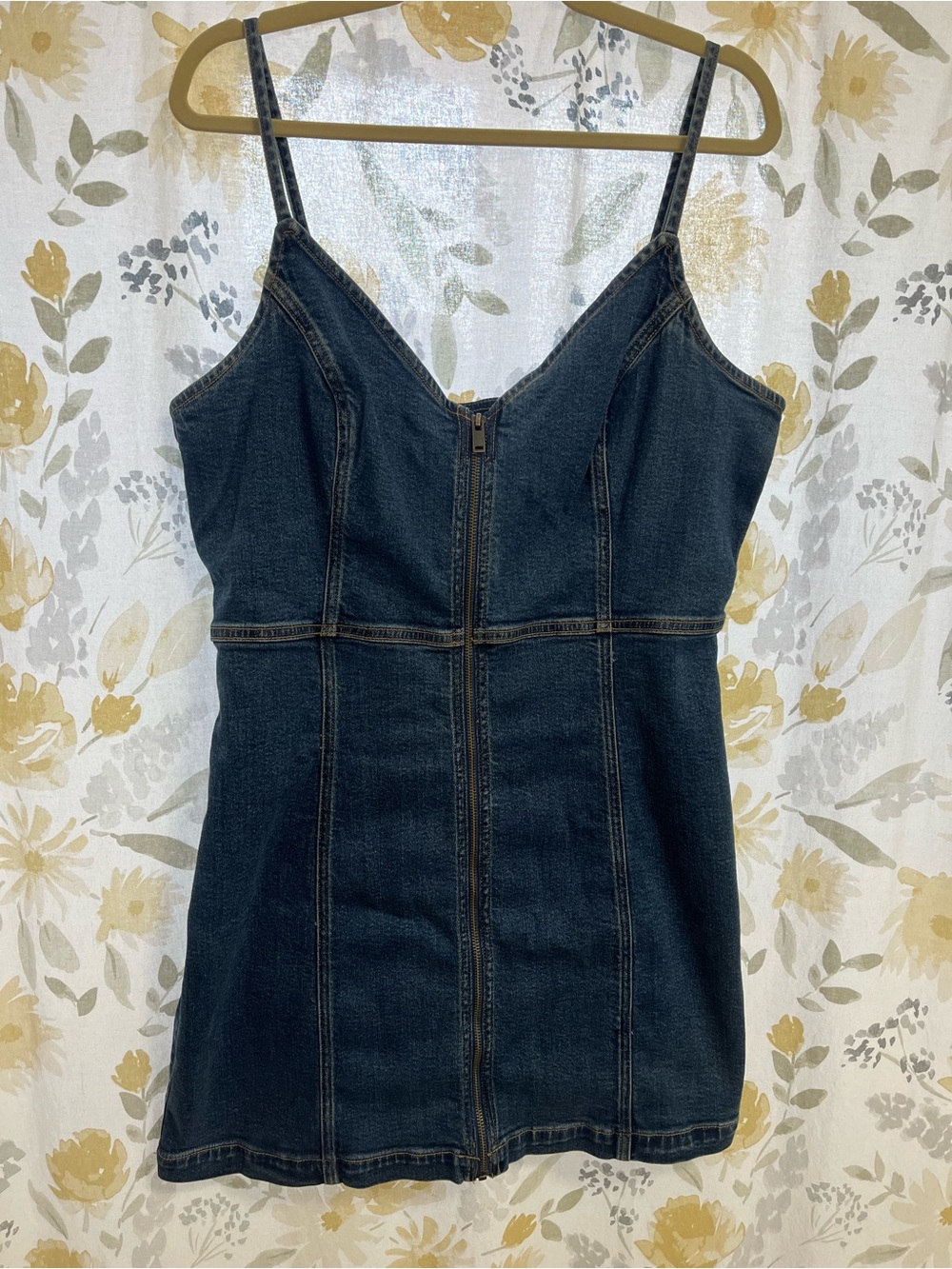 American Eagle Outfitters Blue Denim Zip-Up Dress